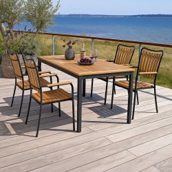 Jeva terrassest til 4 personer - Vlg stolens farve: