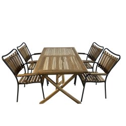 Mondeva 4 personers terrassest 135x85 - Vlg stolens farve