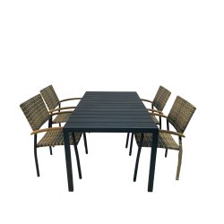 Era/Gilleleje havembelst til 4 personer med stole i UV-beskyttet polyrattan