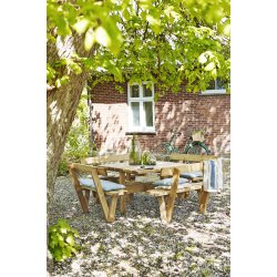 Bnkest med rygln i nletr til 8 personer - 118x118