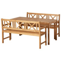 Tr�dg�rdsm�belset i guldteak f�r 4-6 personer - Modell: Kronborg