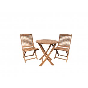 Fllbart cafset med stolar utan armstd - BOSTON TEAK