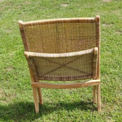 Fllbar loungestol i teak och UV-beskyddad polyrotting - Modell: Miriam