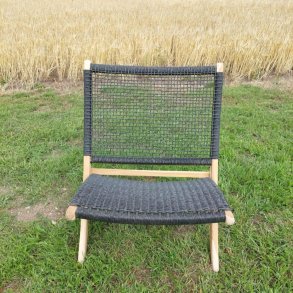 Foldbar loungestol i teaktr og UV-beskyttet polyrattan - Model: Johanna