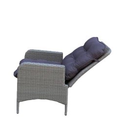 DaCore lounges�t i UV-beskyttet polyrattan - 2 gaslift stole med All-Weather hynder &amp; sidebord -  Gr�
