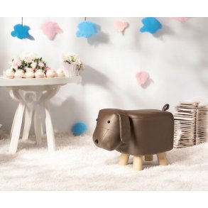 SKAMMEL TIL BRNEVRELSET!! Hundeformet skammel med trben L45XB25XH30 cm