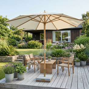 100 % vandt�t Parasol m/2-delt stok. �: 3M.  V�lg farve + Dug har UV30+ solbeskyttelse. Model: Nice