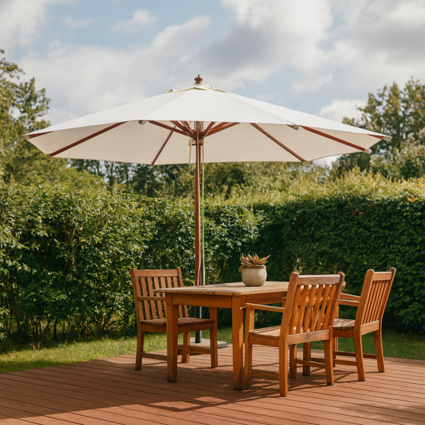 Lux Parasol  4 meter - vlg farve - Vandtt + Dug har UV30+ solbeskyttelse. Model: Chicago