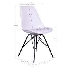 Spisebordsstol i helstbt plast og metal ben. Model: Oslo - vlg farve