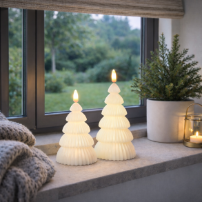 S�t � 2 LED juletr�er - Med multifunktionsfjernbetjening - V�lg farve!