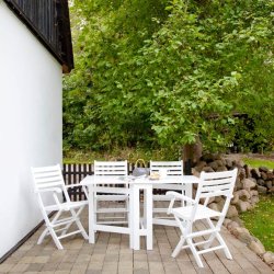 Fjrilsset - fllbord + 4 fllbara stolar - mattsvart