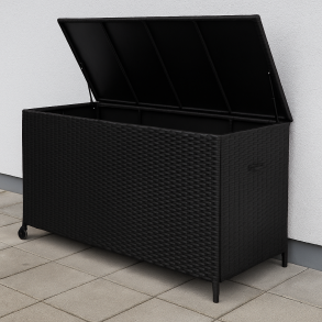 100 % vandtt mega hyndeboks med hjul. UV-beskyttet polyrattan. str. 168x75 cm   - vlg farve