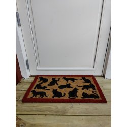 Kokos drmtte med flere kattemotiver, 40x70 cm - Holdbare materialer, der tler alt slags vejr