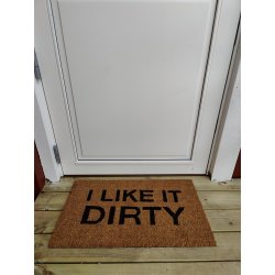 "I like it Dirty", en kokos drrmatta som blandar gott humr och gedigen hllbarhet. Tl alla vd.