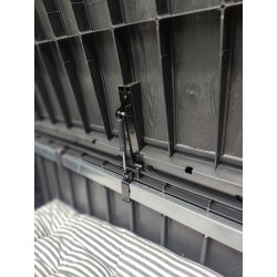 100% vandtt. Keter hyndeboks i rattan-look- Sort. Kan bruges som bnk.