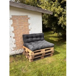 Pallehynde st af strukturvvet mrkegr polyester - Kelleran