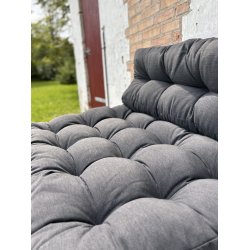 Pallehynde st af strukturvvet mrkegr polyester - Kelleran