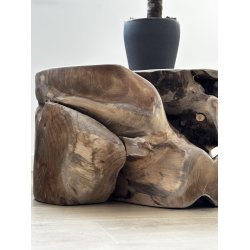 Teak Rod lavet til et sofa- , sidebord eller skammel. Hvert bord er unikt.  