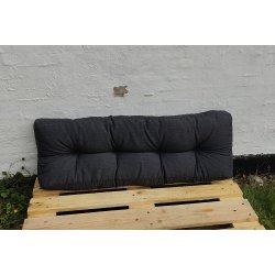 Strukturvvet mrkegr polyester ryghynde til palle - Kelleran