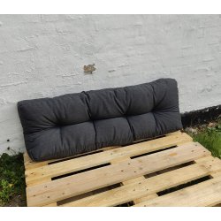 Strukturvvet mrkegr polyester ryghynde til palle - Kelleran