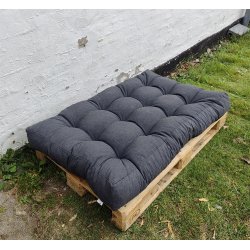 Strukturvvet mrkegr polyester pallehynde - Kelleran