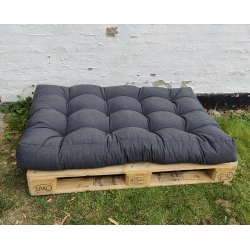 Strukturvvet mrkegr polyester pallehynde - Kelleran