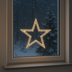 Esther LED stjerneophng - Udendrs/indendrs brug - Timerfunktion - 10 m ledning - Vlg strrelse!