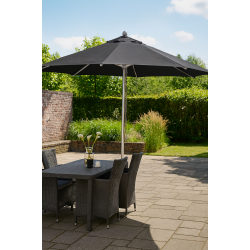 "Sunbrella" parasol med brste alu - : 3m - Vandtt + Dug har UV50+ solbeskyttelse. Model: Toulouse