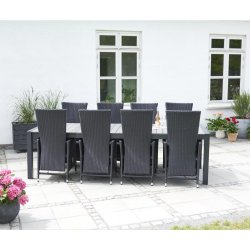 Vedligeholdelsesfrit havebord til 6-10 pers, 205/275x100 - Model: Johan - Vlg farve