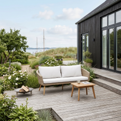 Johannes Soffa Natur. 100 % sk�tselfri. inklusive all weather dynor och kuddar