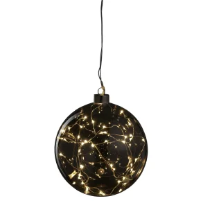 Glaskugle M/40LED 15CM - Med IP20 Batteriebox ( indendrs brug) -  MODERNE JULEKUGLE MED TIMER!