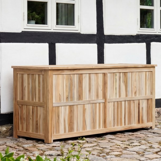 Julia hyndeboks i silver teak - L:130 x B50 x H60 cm