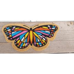 Drmtte sommerfugl 45x75cm. Fremstillet i kokos som kan ligge ude hele ret rundt. 