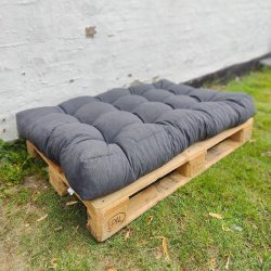 Pallehynde st af strukturvvet mrkegr polyester - Kelleran