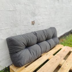 Pallehynde st af strukturvvet mrkegr polyester - Kelleran