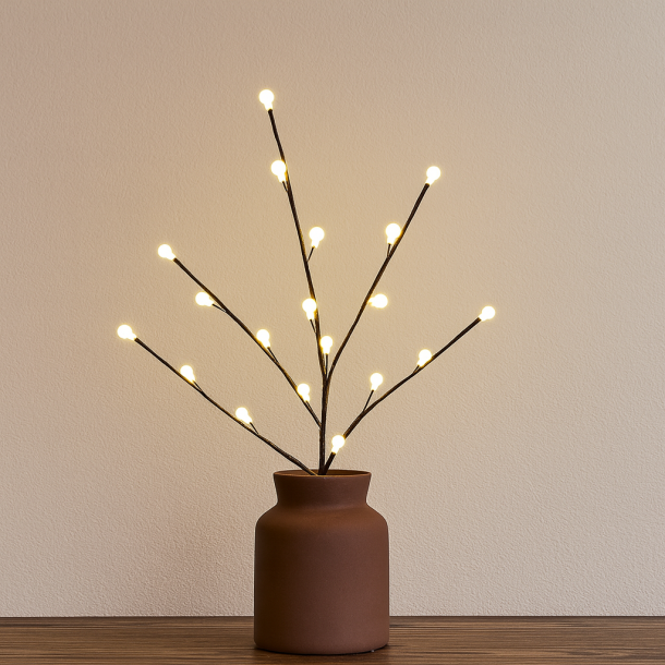  Batteridrevet gren - M/20 LED - M/Timer - IP20 Batteribox til indendrs brug HYGGELIG BELYSNING!!