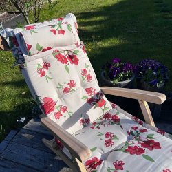 Dkstolshynde i blomsterdesign - hvid. PERFEKT HYNDE TIL DINE DKSTOLE!!!