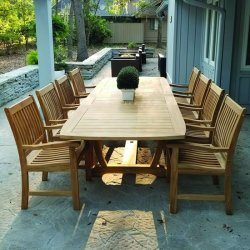 Gala gold teak bord i topkvalitet med 2 udtrksplader - vlg strrelse!