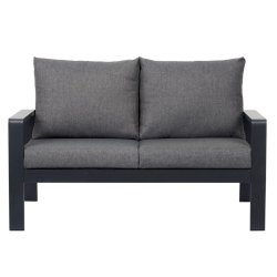 Kamelia Sofa | 2-personers loungesofa i aluminium med gr� all-weather hynder