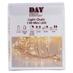 LYSKDE KLYNGE M/100LED M/TIMER T/BATTERI - IP20 Batteriboks, Kun til indendrs brug!!