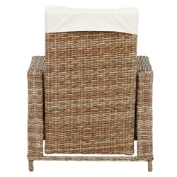 Komfortabel vedligeholdelsesfri hjrygget loungestol i aluminium og rattan med pumpe og hynder