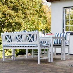 Kronborg Havebnk - 3 pers. 150 cm. Fremstillet i hjglans hvid mahogni tr.