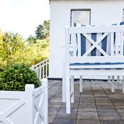 Kronborg Havebnk - 3 pers. 150 cm. Fremstillet i hjglans hvid mahogni tr.