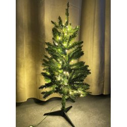 Juletr med LED lys i plastik med metalfod - Vlg strrelse