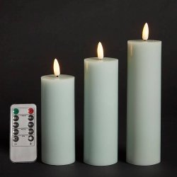 Batteridrevet LED bloklys med 3D v�ge. 12,5, 15 og 17,5 cm. h�j - v�lg farve: