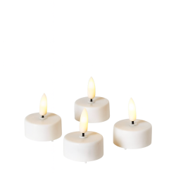 S�t med 4 stk. LED fyrfadslys - Med 3D flamme og remotefunktion!