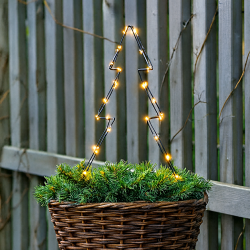Elegant juletr i metal til bde inden- og udendrs brug. Med 70 LED - Hjde 35 cm