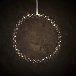 Dekorativ LED metalring med timerfunktion - Diameter: 35 cm