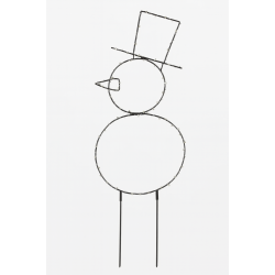 Snemand i metal med LED lys - til bde indendrs og udendrs brug!