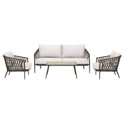 "Deep seat" Sofagruppe i UV-beskyttet polyrattan med all-weather hynder/puder og bord -Model: Havana